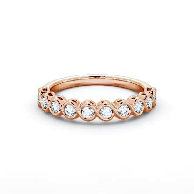 Juno Half Eternity Round Lab Diamond Unique Bezel Set Ring
